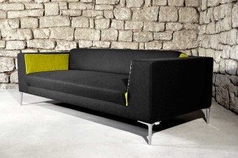 The first sofa as presented during the IMM Cologne in January 2012. The prototype was made by Dirion Raumausstattung.