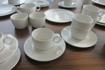 The result: the finished product from the first batch of cups.